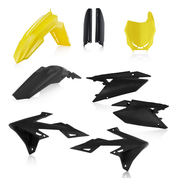 kit plastique suzuki 250 450 rmz 2018 2019 2020 2021 2022 2023 2024 2025 2026 kit complet acerbis noir jaune