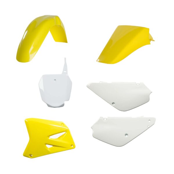 kit plastique suzuki 85 rm 2000 2001 2002 2003 2004 2005 2006 2007 2008 2009 2010 2011 2012 kit complet acerbis jaune blanc