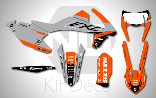 kit déco ktm 125 250 300 350 450 500 exc excf tpi xcw 2017 2018 2019 enduro ng bionic séries decals stickers graphics autocollant adhesifs_Plan de travail 1