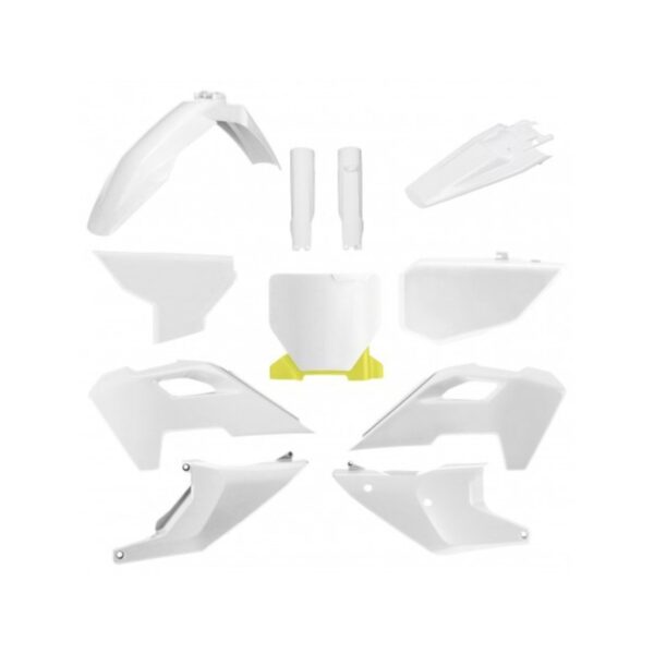 kit plastique complet polisport husqvarna 125 250 350 450 tc fc 2023 2024 motocross blanc
