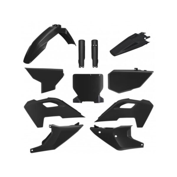 kit plastique complet polisport husqvarna 125 250 350 450 tc fc 2023 2024 motocross noir