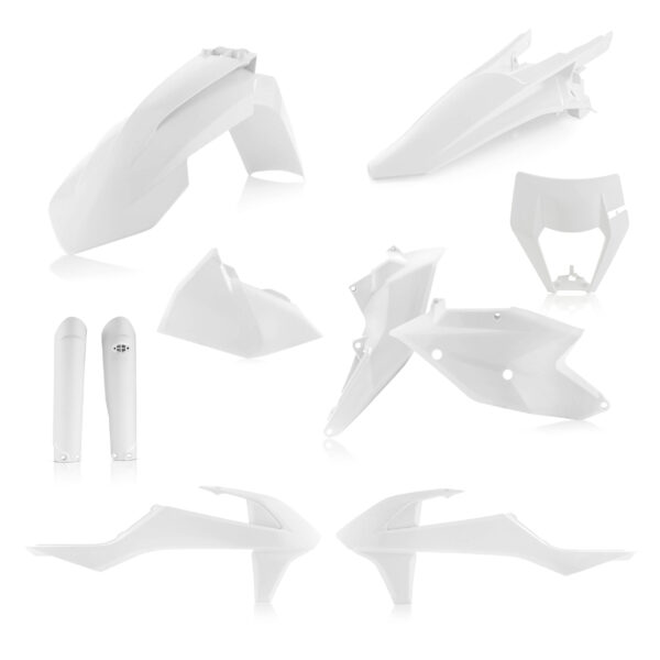 kit plastique ktm exc excf tpi xcw 125 200 250 300 350 450 500 2017 2018 2019 kit complet acerbis blanc