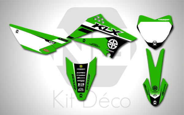 kit déco 110 klx 2010 2026 kawasaki ng originality 2025 motocross decals stickers graphics autocollant adhésifs_Plan de travail 1