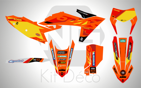 kit déco ktm 125 250 300 350 450 500 exc excf tpi xcw 2024 2025 2026 enduro ng mt81 six days 2025 decals stickers graphics autocollant adhesifs_Plan de travail 1