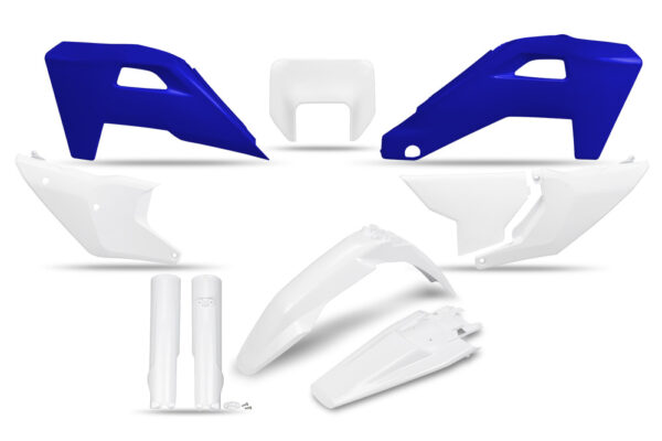 kit plastique husqvarna 125 250 300 350 450 501 te fe 2024 2025 2026 heritage kit complet enduro ufo bleu blanc