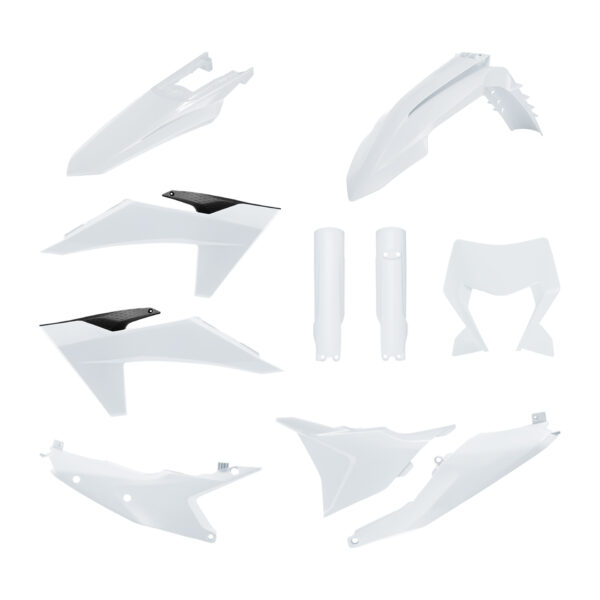 kit plastique ktm exc excf tpi xcw 125 200 250 300 350 450 500 2024 2025 2026 kit complet polisport blanc