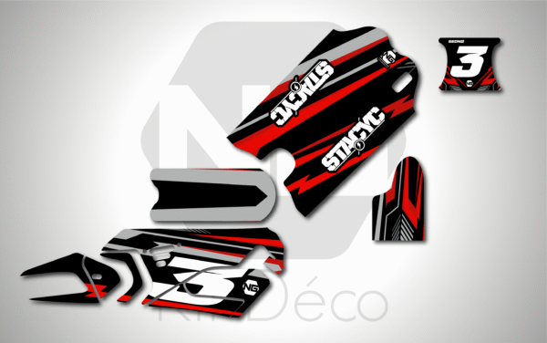 kit déco draisienne stacyc edrive 12 16 ng decals thunder séries rouge réplica mx decals graphics autocollant adhésifs_Plan de travail 1