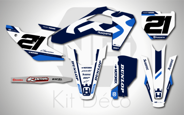 kit déco 125 150 250 300 350 450 TC fc 2026 2027 husqvarna ng origine originality 2026 bleu motocross graphics mx decals autocollant adhesifs