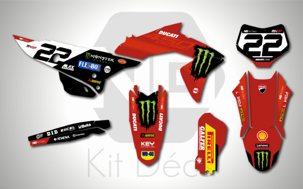 kit déco ducati 450 desmo 2025 2026 ng factory series séries motocross graphics autocollant decals stickers