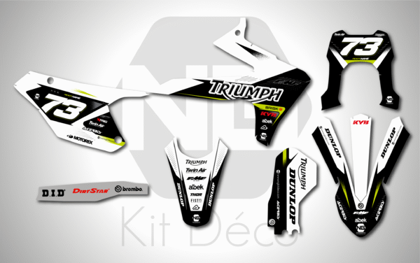 kit déco triumph tfe 250 450 e 2025 2026 2027 enduro ng mx alba decals graphics stickers autocollant adhesifs
