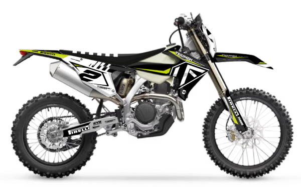 kit déco triumph tfe 250 450 e 2025 2026 2027 enduro ng mx london series decals graphics stickers autocollant adhesifs visuel
