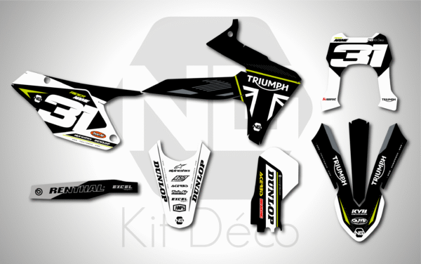 kit déco triumph tfe 250 450 e 2025 2026 2027 enduro ng mx south series decals graphics stickers autocollant adhesifs
