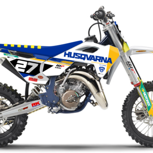kit déco 65 tc 2024 2025 2026 2027 2028 husqvarna motocross ng oem origine originality 2027 bleu jaune blanc mx decals stickers graphics autocollan adhesifs visuel