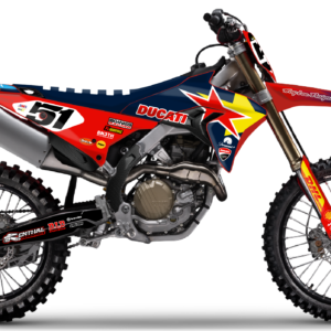 kit déco ducati 250 450 desmo mx 2025 2026 2027 ng américa troy race usa séries bleu rouge jaune motocross graphics autocollant decals stickers visuel