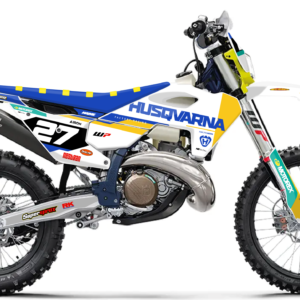 kit déco 125 250 300 350 450 501 te fe husqvarna 2024 2025 enduro ng oem origine originality 2027 blanc jaune bleu decals stickers graphics autocollant adhesifs visuel