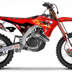 kit déco 250 450 crf honda 2017 2018 2019 2020 2021 motocross ng woody séries vintage old school blanc rouge noir mx decals stickers graphics autocollant adhesifs visuel