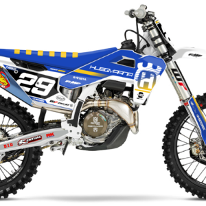 kit déco 50 65 85 125 150 250 300 350 450 TC fc 2025 2026 2027 2028 husqvarna ng action séries blanc bleu jaune motocross graphics mx decals autocollant adhesifs visuel