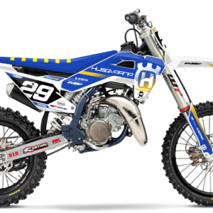 kit déco 85 TC 2025 2026 2027 2028 husqvarna motocross ng action séries bleu jaune blanc mx decals graphics stickers autocollant adhesifs visuel