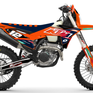 kit déco ktm 125 250 300 350 450 500 exc excf tpi xcw 2026 2027 2028 enduro ng attack séries orange rouge bleu decals stickers graphics autocollant adhesifs visuel