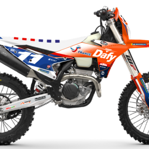 kit déco ktm 125 250 300 350 450 500 exc excf tpi xcw 2026 2027 2028 enduro ng team dafy isde 2022 orange bleu blanc rouge decals stickers graphics autocollant adhesifs visuel