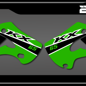 kit déco ouie de radiateur kawasaki 65 kx motocross bmt oem origine 2023 decals stickers graphics autocollant adhesifs